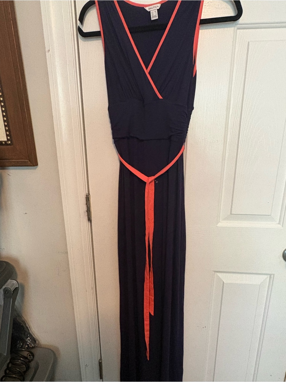 Nautica Navy Dress with Coral Trim